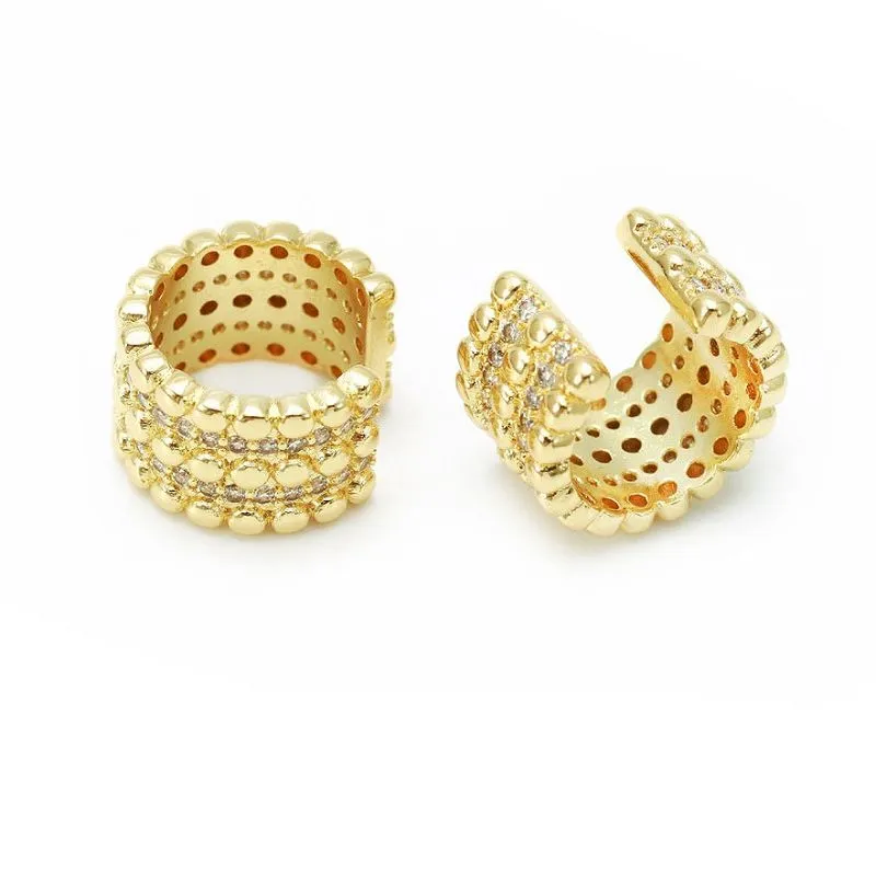 Cufa Earring Gold Plated White Cz