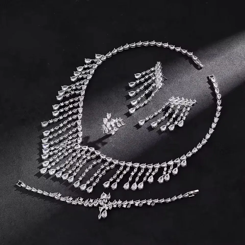 CZ 4pcs Jewelry Set suppliers